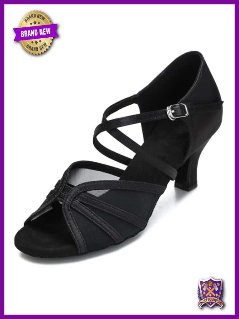 Ballroom Latin Dance Shoes Cross Strap 2.5" 3" Heel